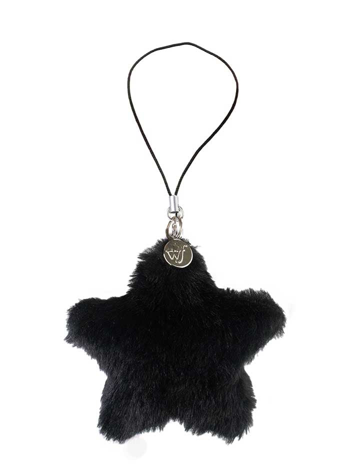 Black Fluffy Star Charm
