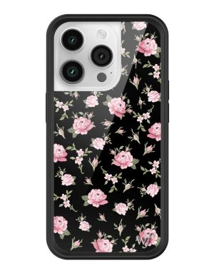 Black and Pink Floral iPhone Case