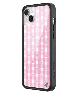 Pink Gingham Hearts iPhone Case